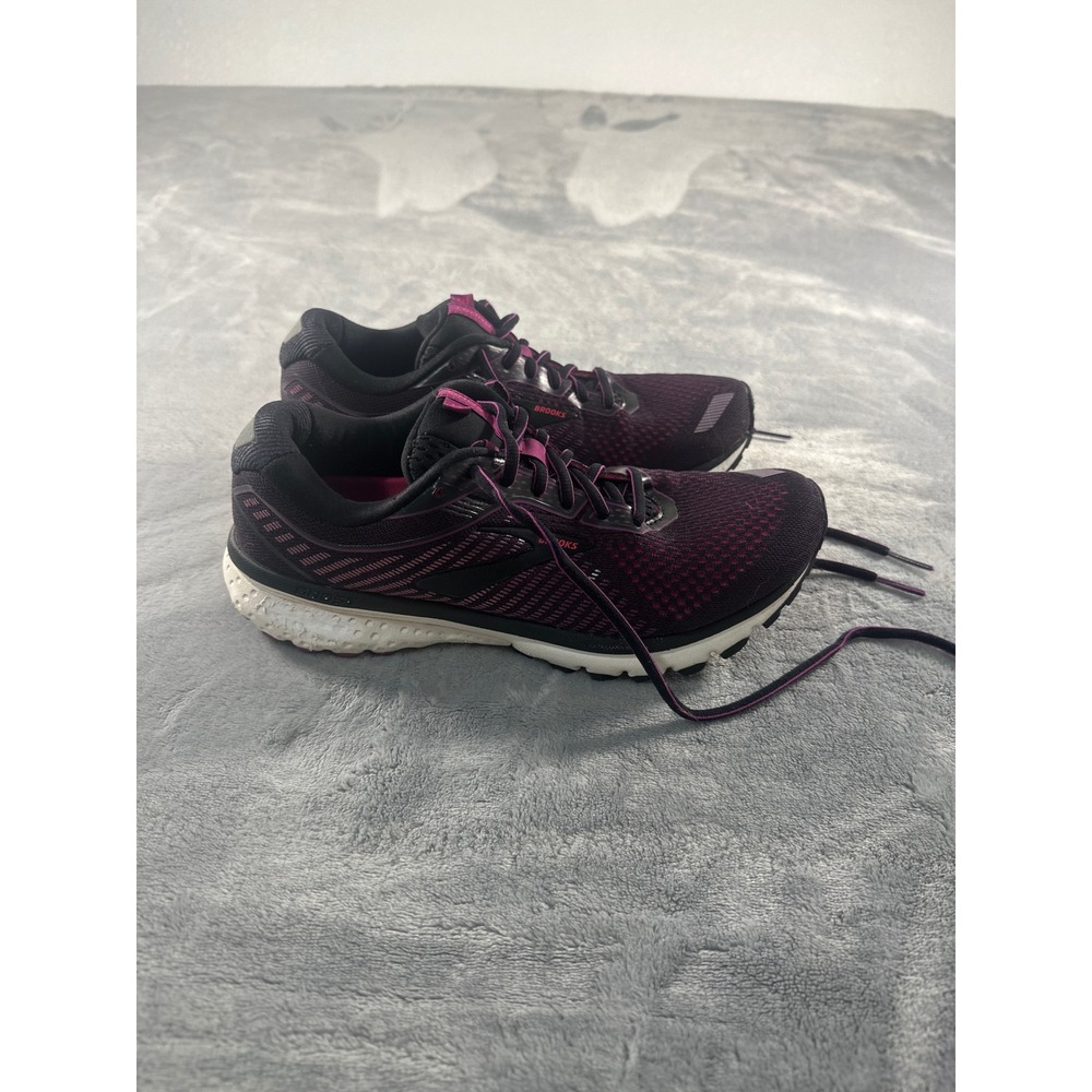 Brooks Ghost 12 Womens Running Shoes Plum Black Pink 1203051B063 Size 9.5 B
